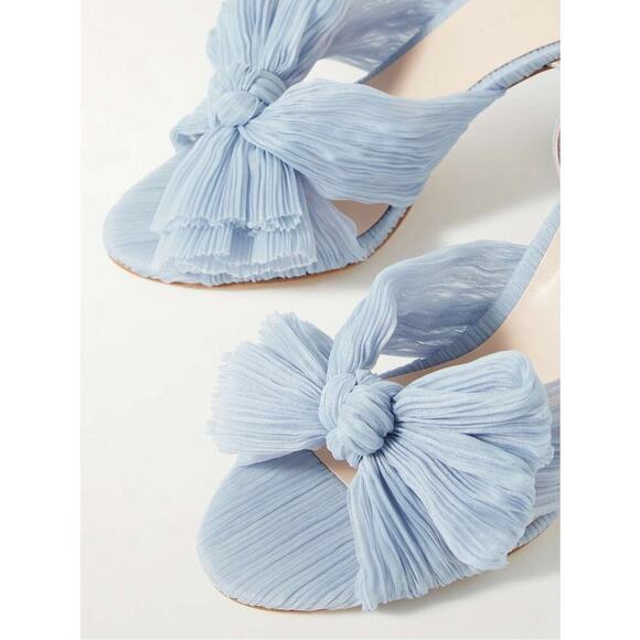 Loeffler Randall Camellia Blue Pleated Bow Heel Sky Blue 7 NWOB - Picture 4 of 12